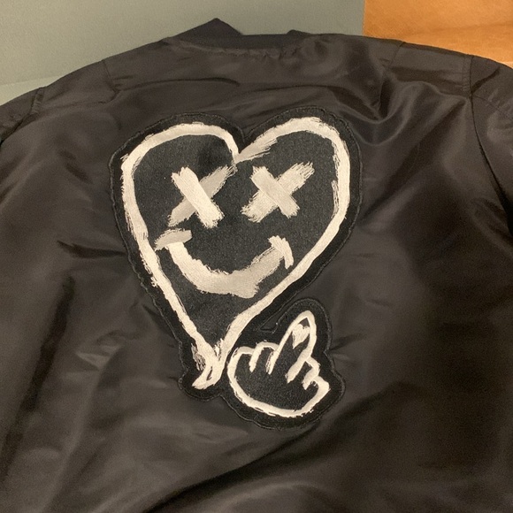 Unisex Dom Rebel biker style zip up sweater / jacket - Picture 6 of 6